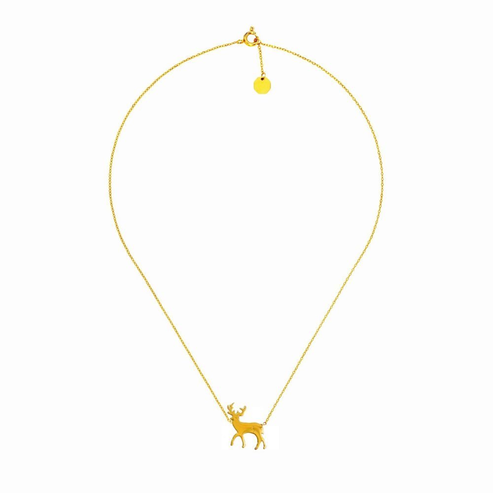 Deer Necklace Gold
