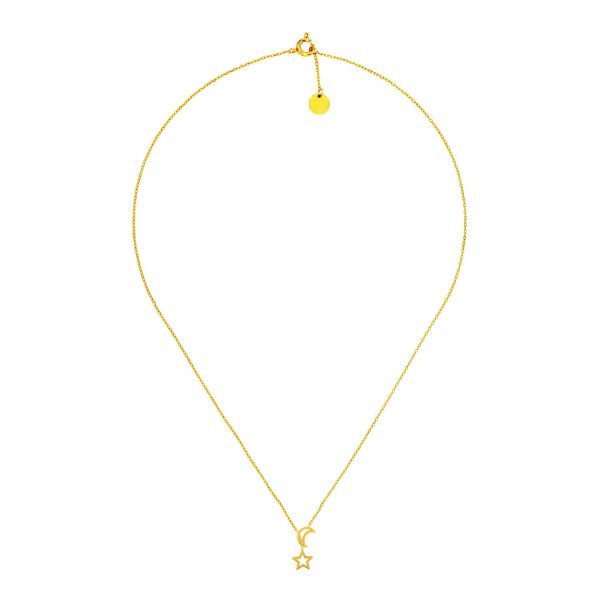 Moon & Stars Necklace Gold