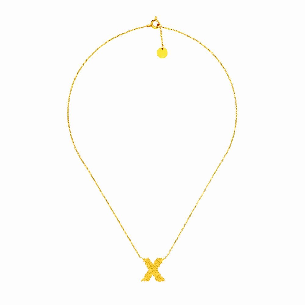X Necklace Gold