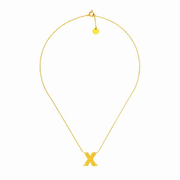X Necklace Gold