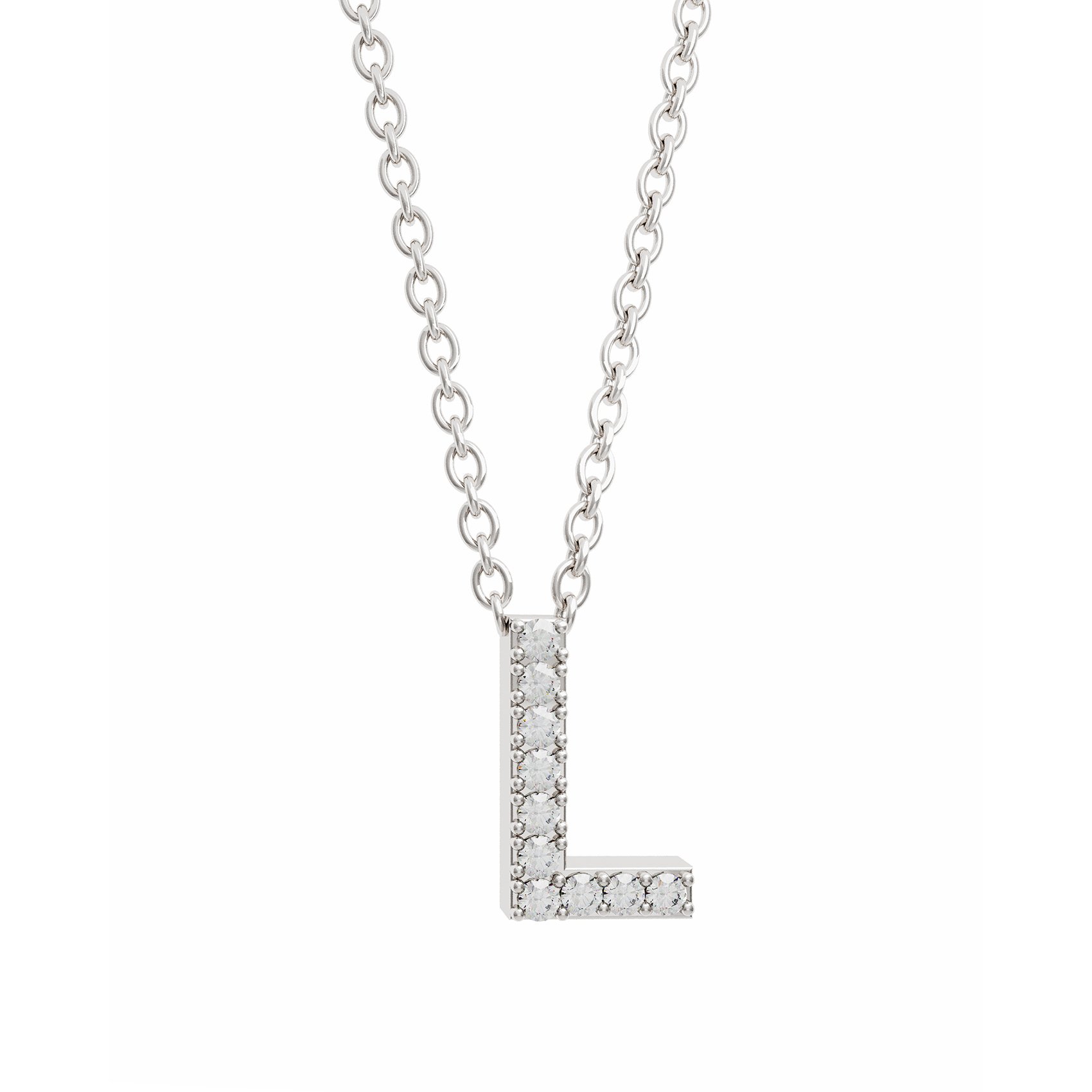 L Diamond Initial Necklace - Flor Amazona